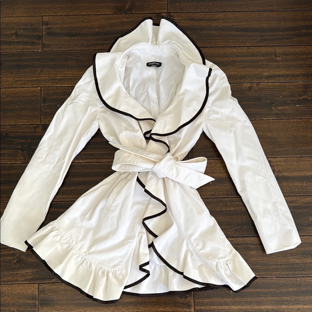 Bebe White Jacket with Black Accents